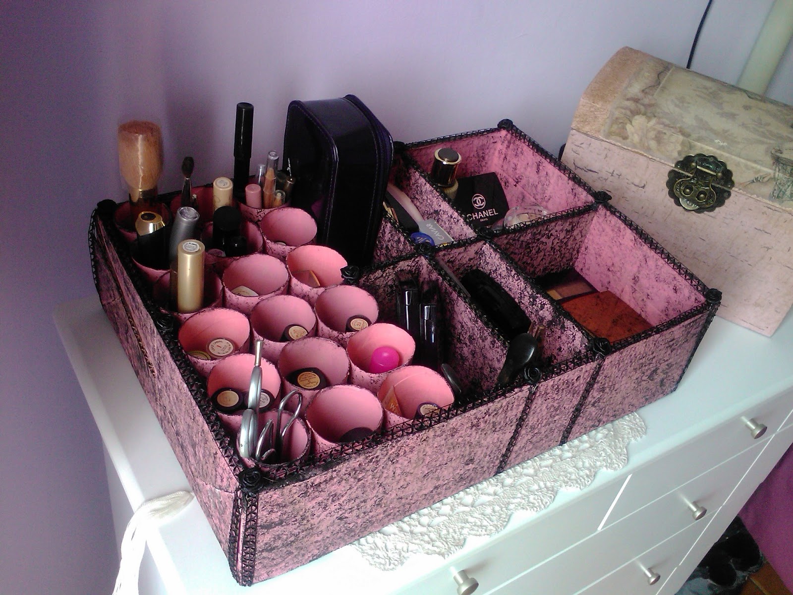 Porta Maquillaje Casero Organizador De Maquillaje Con Carton
