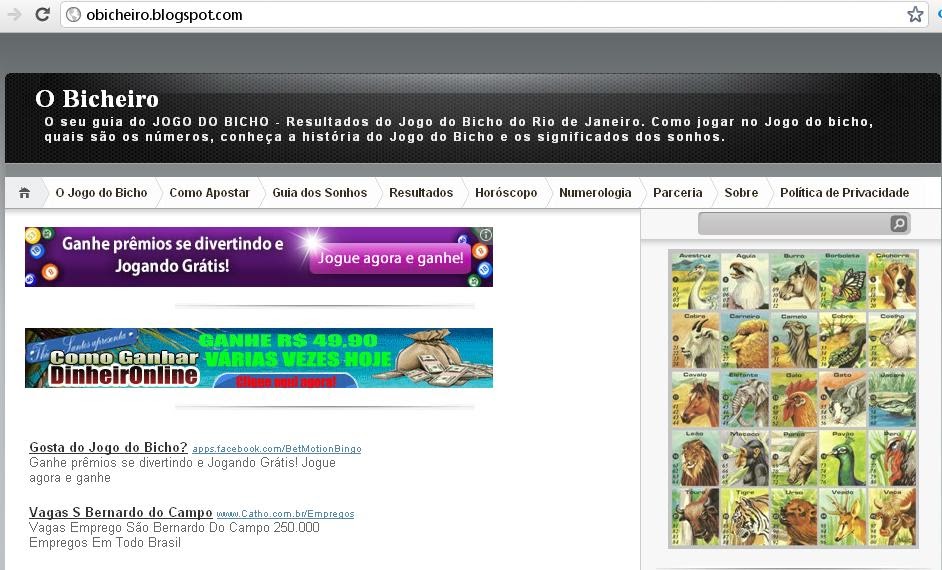 No RJ o jogo do bicho tem até Site, confira: ~ SOBRAL 24 HORAS