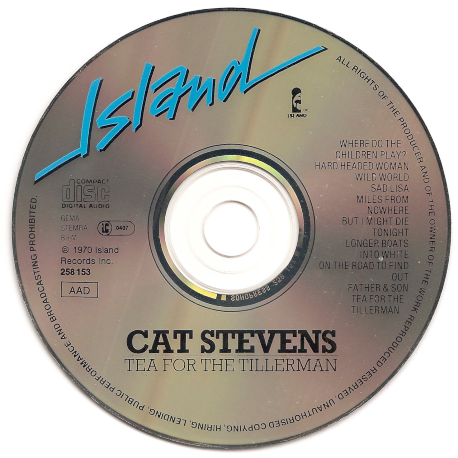 The First Pressing CD Collection Cat Stevens Tea for the Tillerman