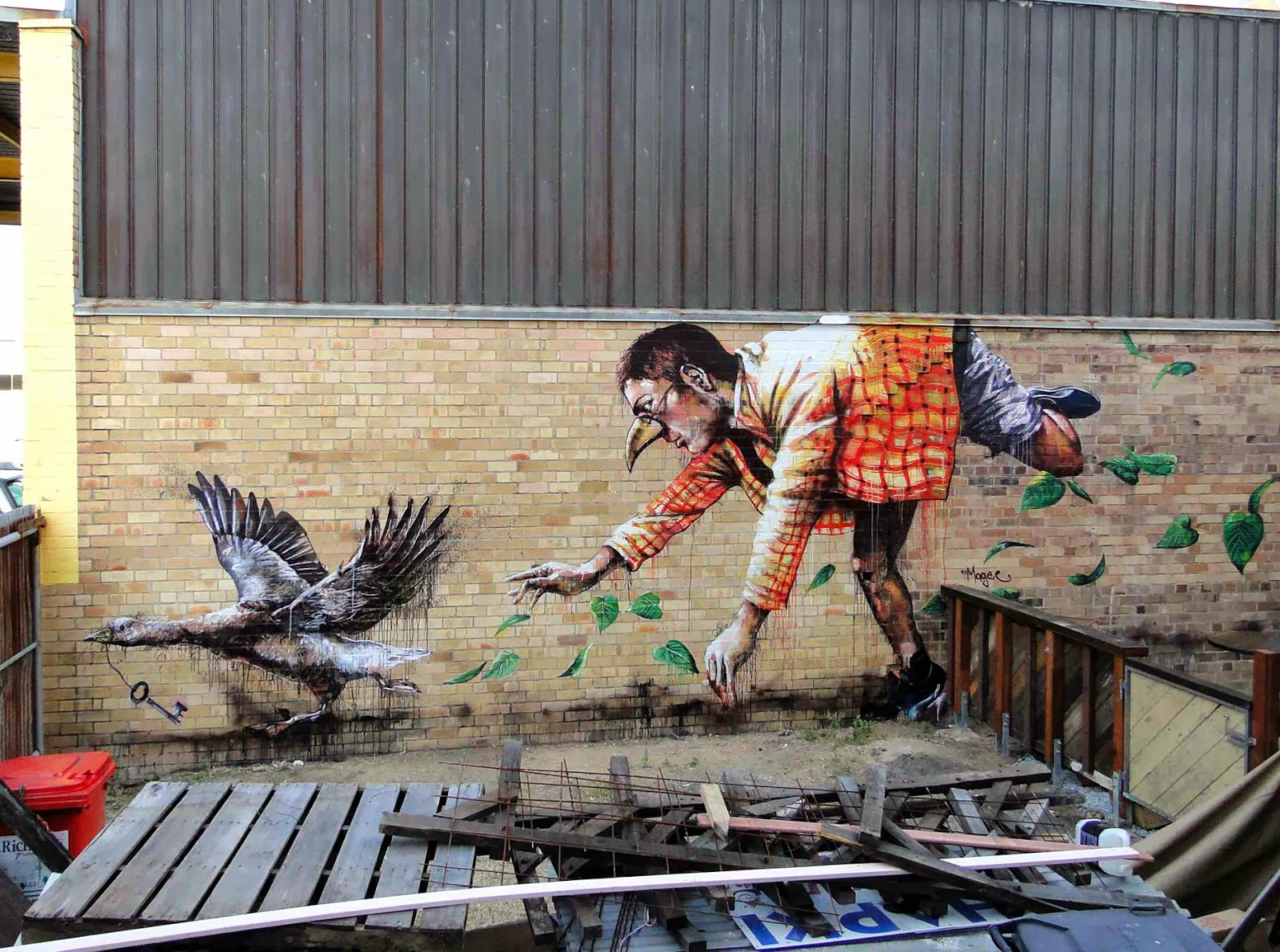 Fintan Magee "Missing Keys" New Street Art Brisbane, Australia