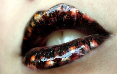 Black Orange Lip Makeup