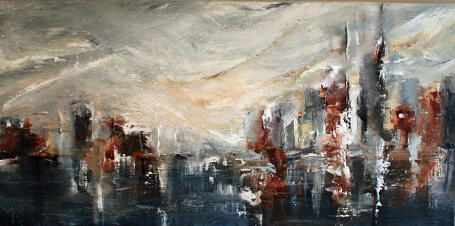 Skyline Reflection 3 - 12x24 Oil on Canvas