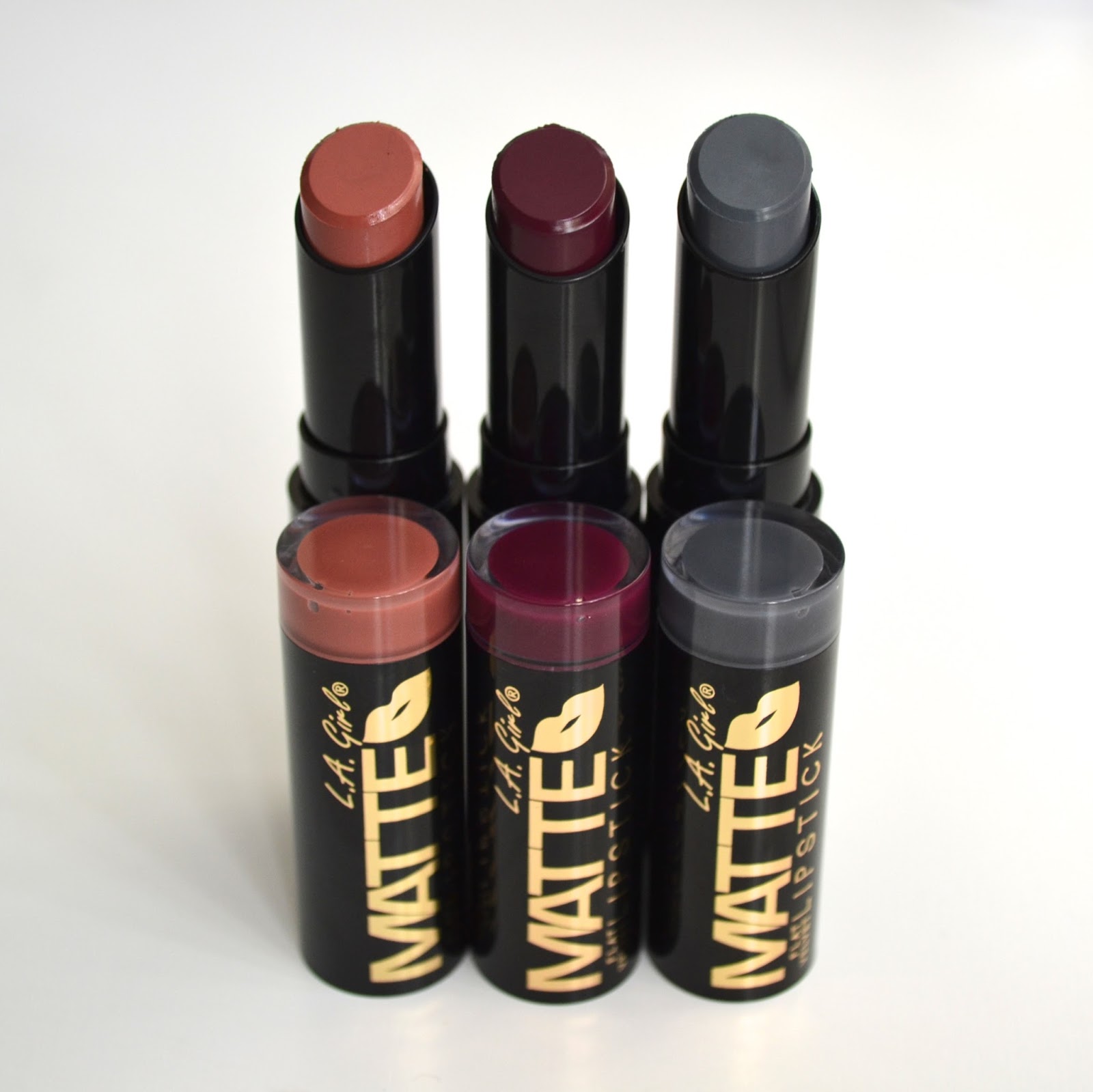 Aquaheart L.A. Girl Cosmetics Matte Flat Velvet Lipsticks (3 Shades