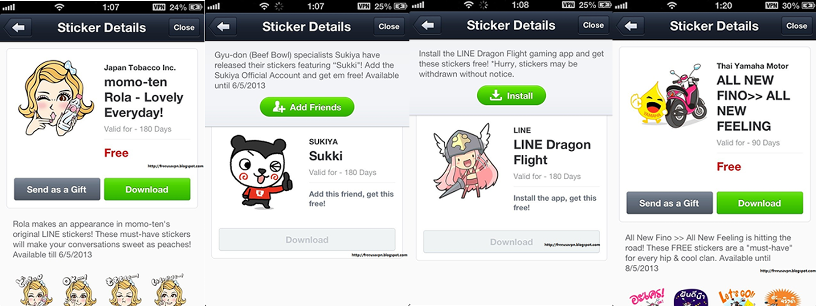 line vpn free sticker