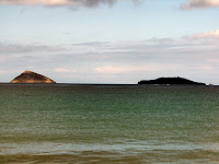 The View of Champion Islet and Pyramid Rock from Flour Beach on Floreana