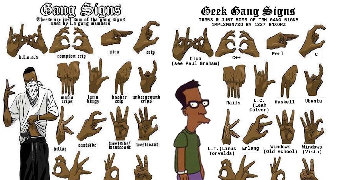 Jiggarex's World Gang Signs vs Geek Gang Signs