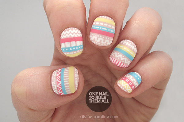 Pastel Aztec Nail Art