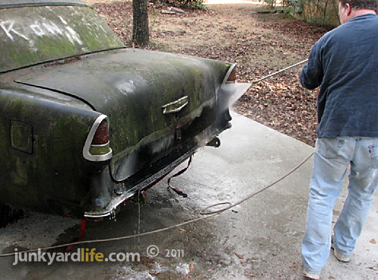Barn Find 1955 Chevrolet Bel Air vintage hot rod project is drag racing