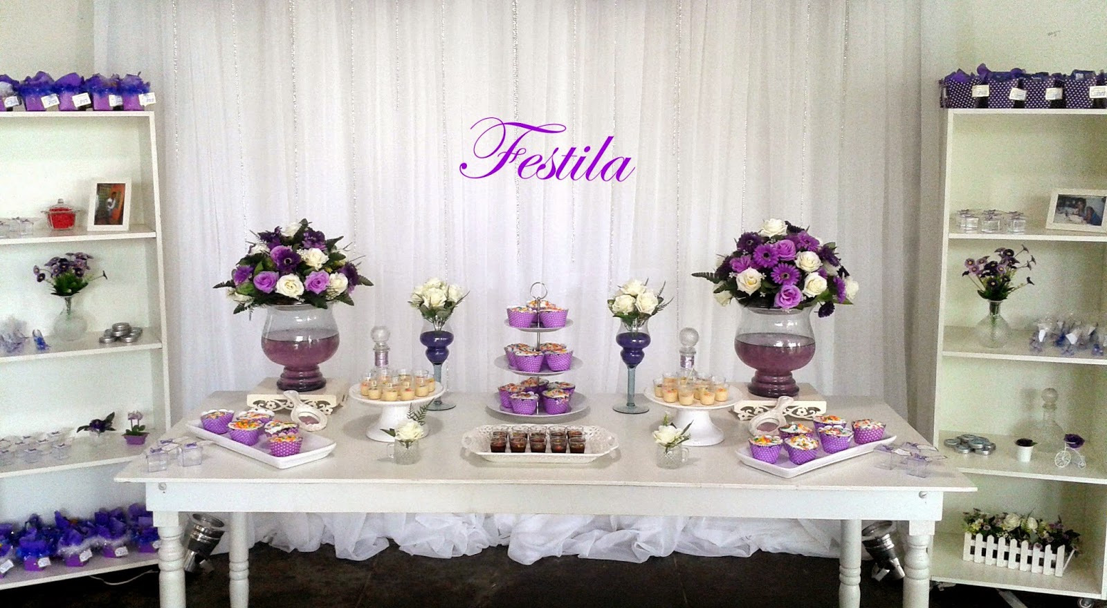 Festila Decorando sua festa Decoração de 15 anos Lilás e Branco Festila Decorando sua festa Decoração de 15 anos Lilás e Branco