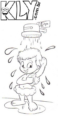 desenhos para colorir de banho higiene corporal desenhos para