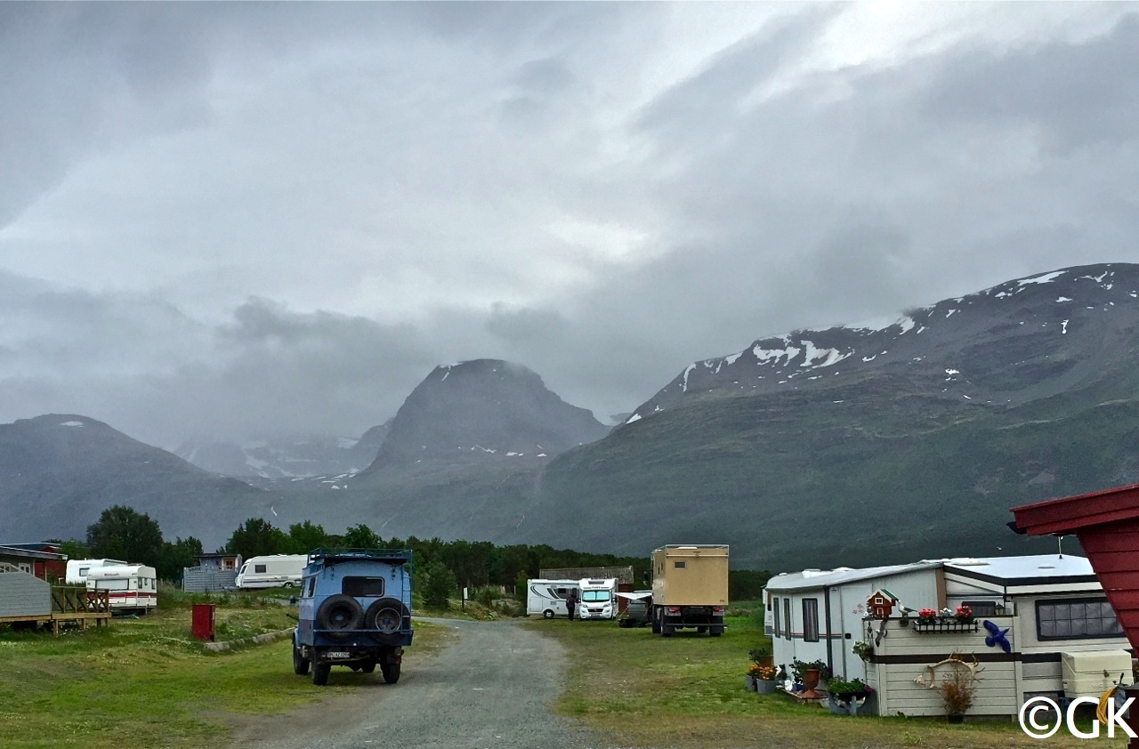 Camping NAF Skibotn am Ende des Fjords.