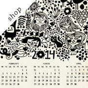 Wall calendar 2014 by DURIDO on Etsy