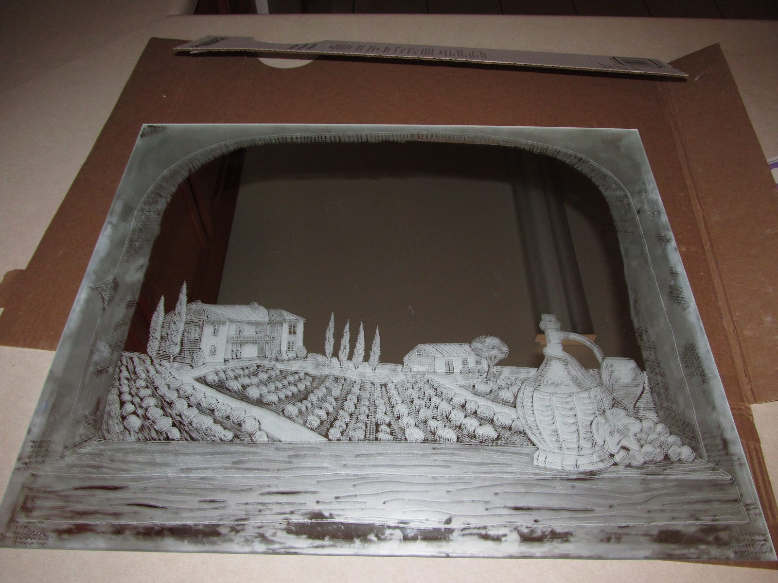 DIY Project Crazy Mirror Etching/Engraving.