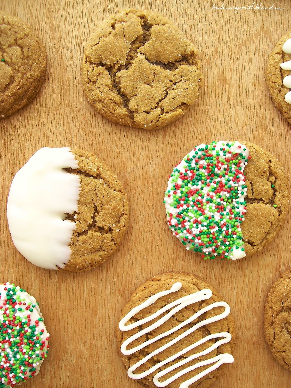 White Chocolate Dipped Ginger Cookies