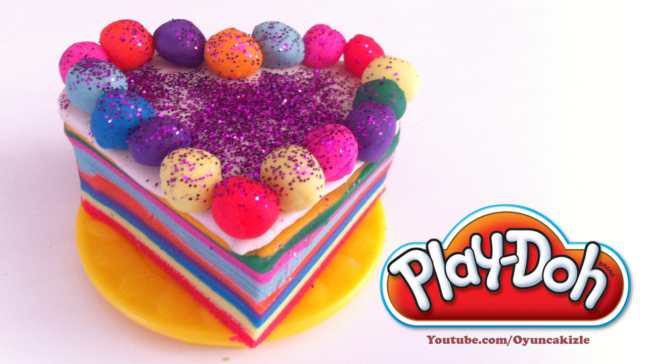 Play Doh Oyun Hamuru ile Simli Gökkuşağı Kalp Pasta Yapımı Oyun