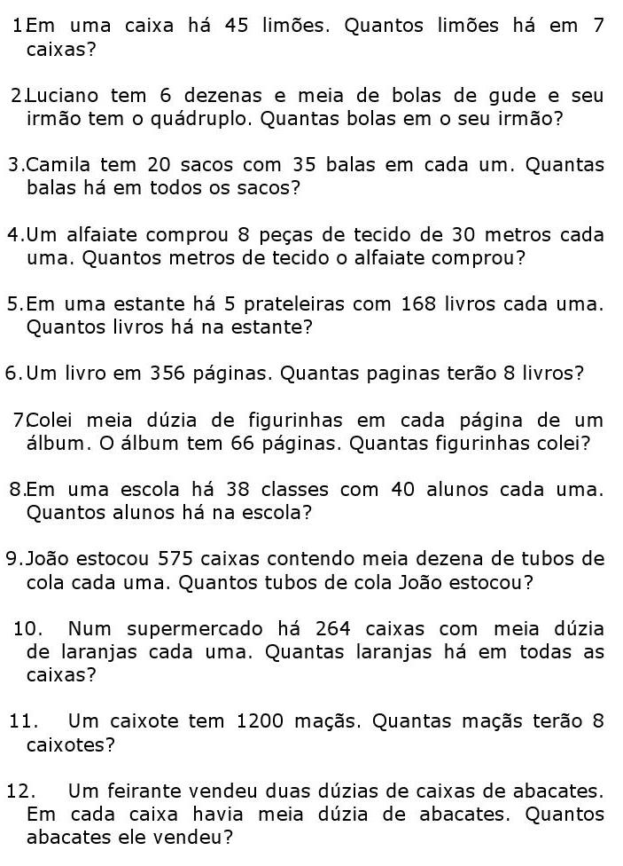 Problemas de matematica resolvido