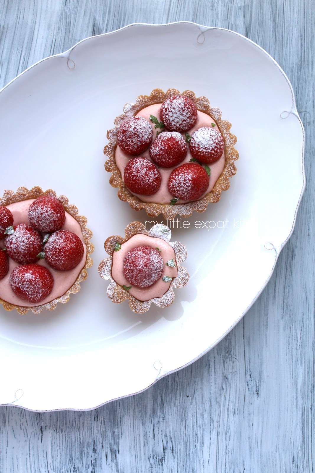 My Little Expat Kitchen Strawberry tartlets (with strawberry crème