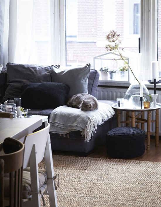 Gray living room via IKEA Family Live