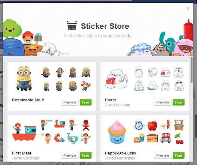 Facebook Got New Sticker Store and Emoticon Lists