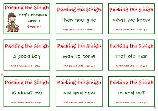 down under teacher sight word phrases christmas theme christmas theme words