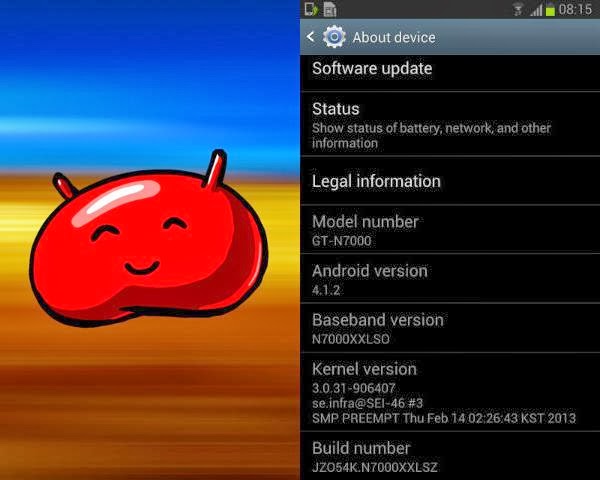 Update Galaxy Note N7000 to XXLSZ Android 412 Jelly Bean