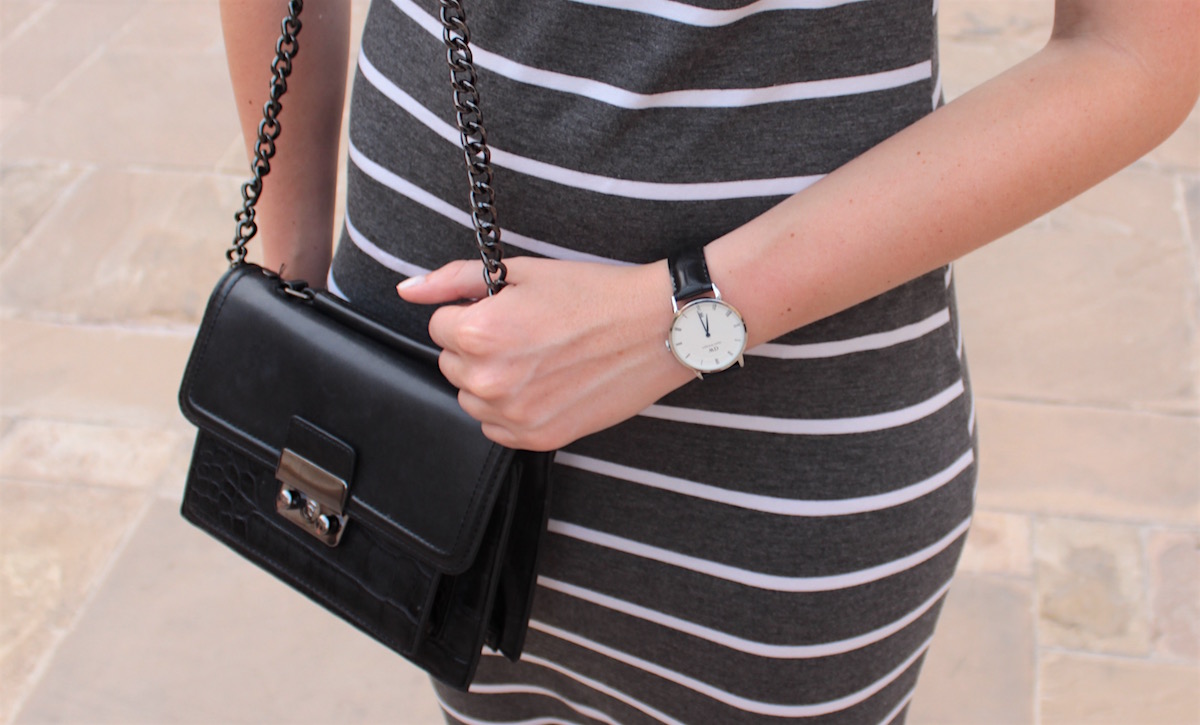 Gestreiftes Maxi Kleid Daniel Wellington Dapper Reading Uhr Gestreiftes Maxi Kleid Daniel Wellington Dapper Reading Uhr