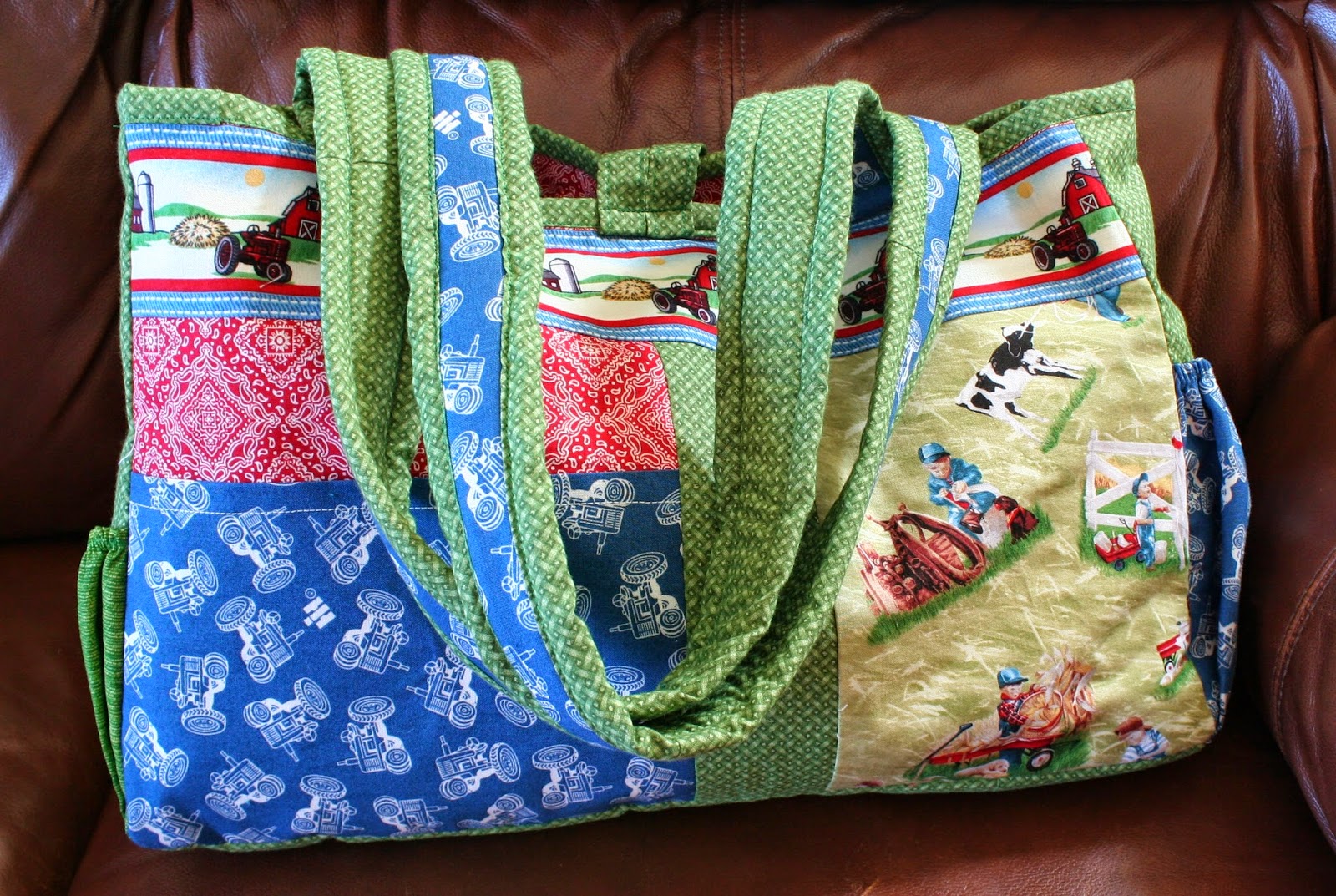Deerecountry Quilts Tractor & Farm Diaper Bag
