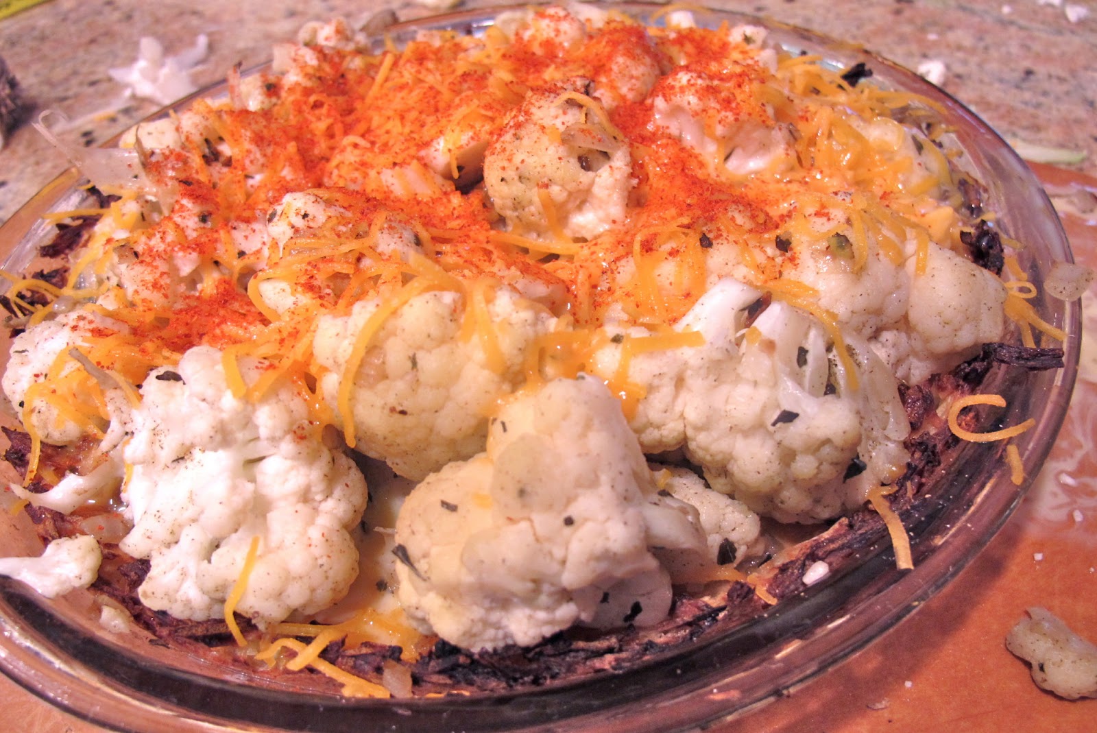 Veggies, Spice and Everything Rice Cauliflower Cheese Quiche in Potato