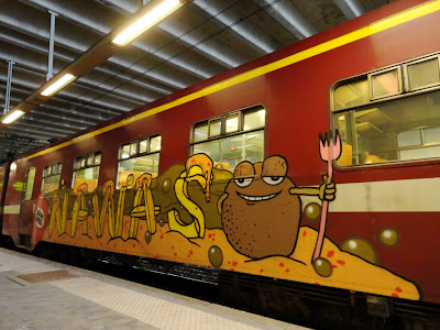 Action painting bringing art to the trains