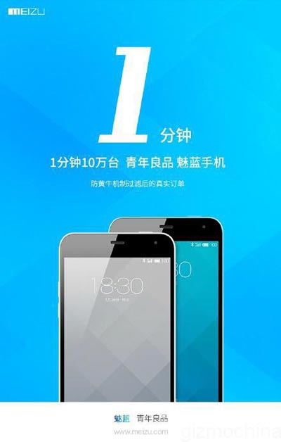 Fantastis! Pre-order Meizu M1 Sebanyak 100.000 Unit Hanya 1 Menit Fantastis! Pre-order Meizu M1 Sebanyak 100.000 Unit Hanya 1 Menit