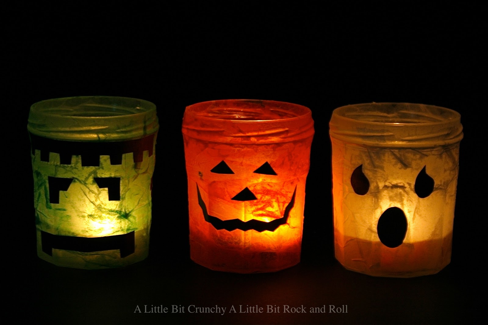 A Little Bit Crunchy A Little Bit Rock and Roll Halloween Votive Jar