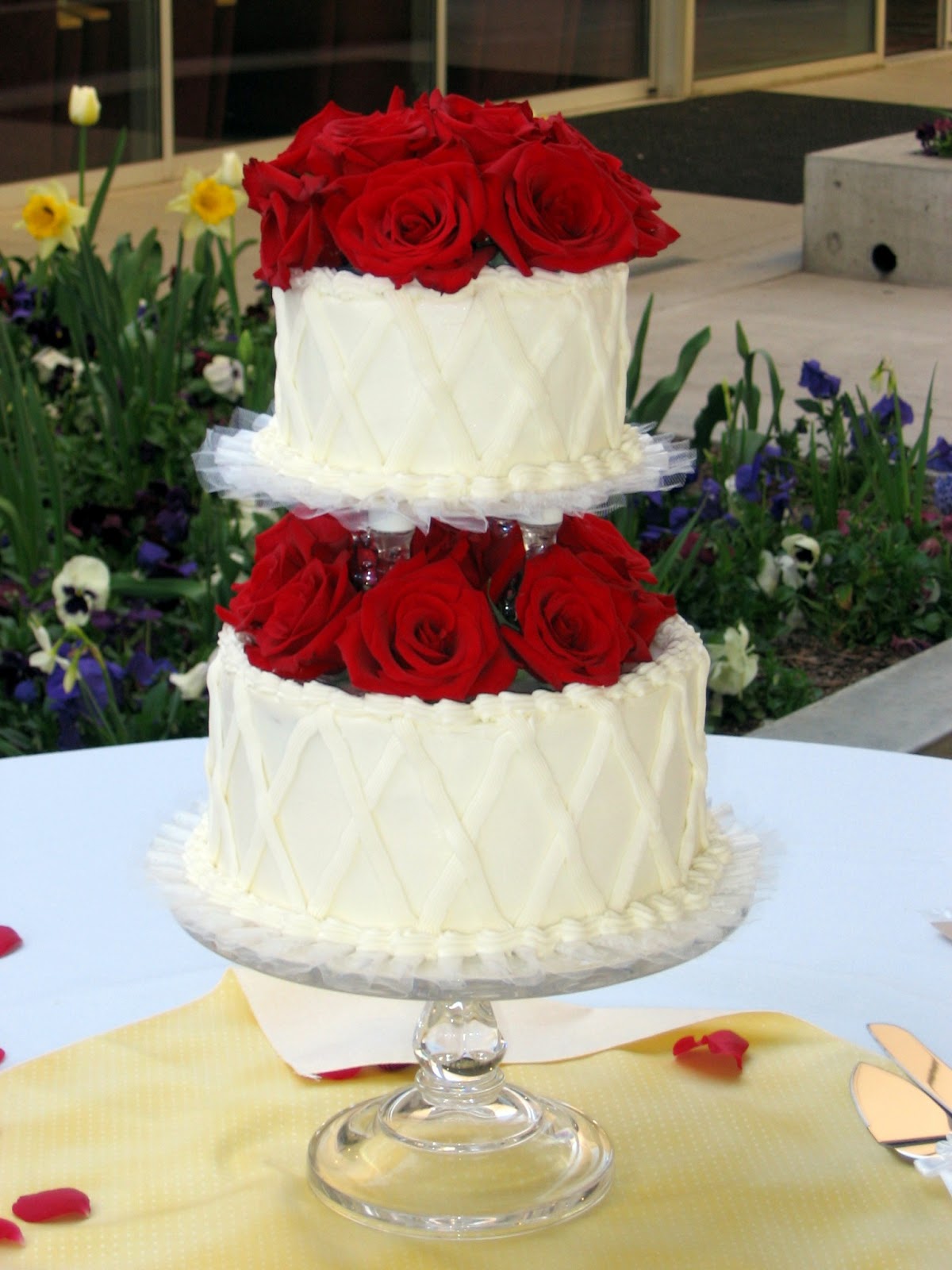 The Wedding Cake Project fresh red roses