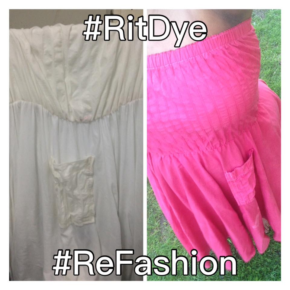 ReFashion Rit Dyeing for a Pink Dress One Brown Mom
