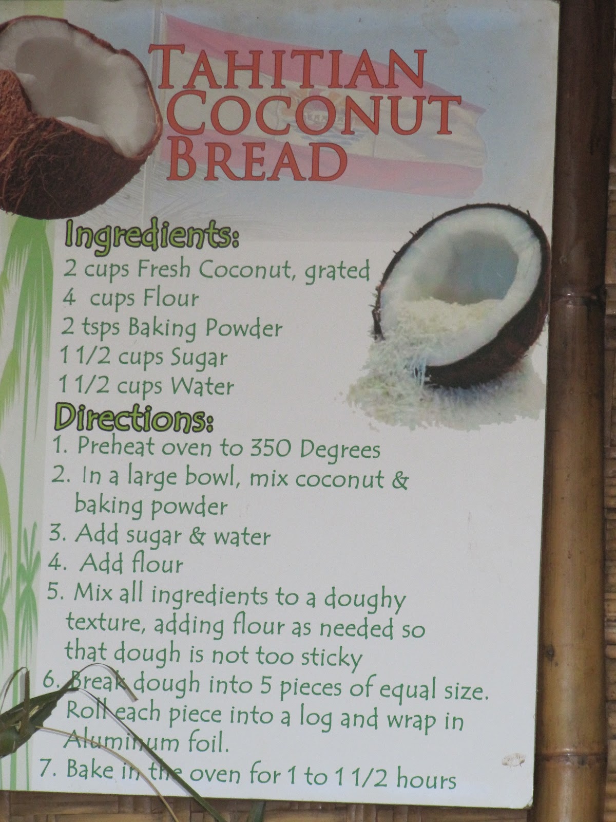 Cookin' in Anne's Kitchen Tahitian Coconut Bread (2012 Week 9)