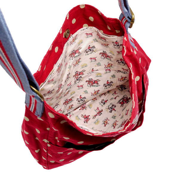 Cath Kidston Lover Spot Washed Messenger Bag Red Colour SOLD OUT!
