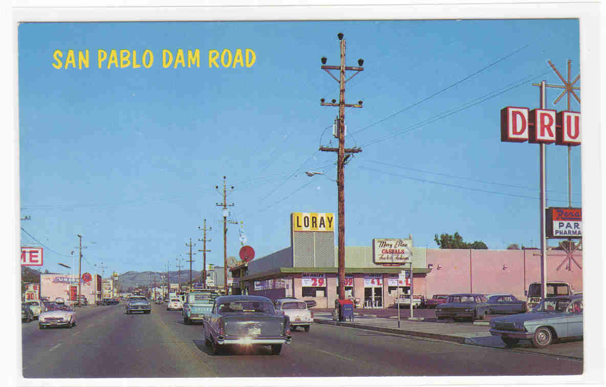 My Life In Postcards A Ford Anglia on San Pablo Dam Road Cars El