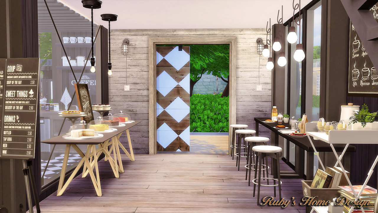 Sims 4 CC's The Best Coffee Shop by Ruby Red Simblr