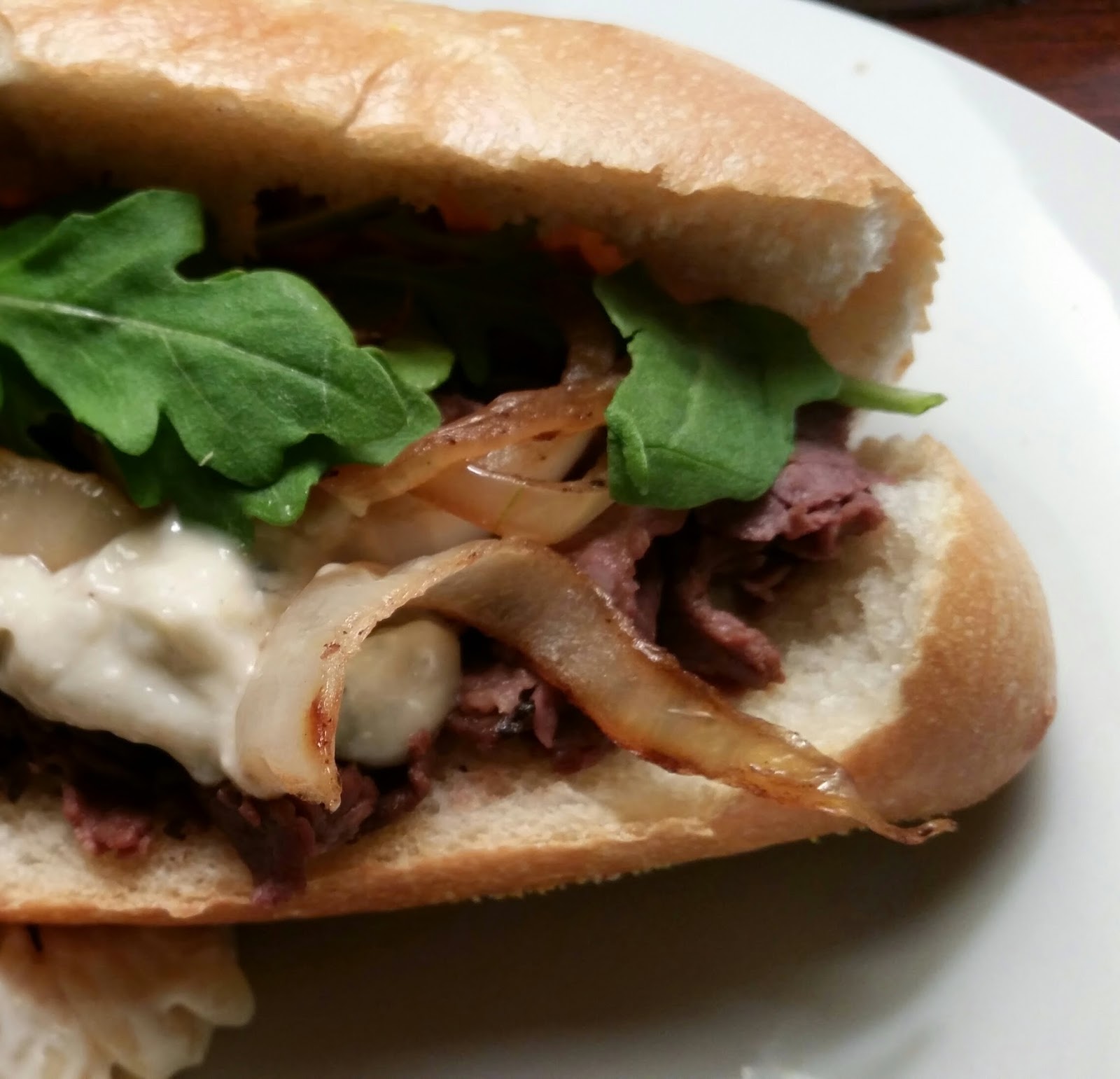 A Bite to Eat Hot Roast Beef Sandwiches with Horseradish Mayo