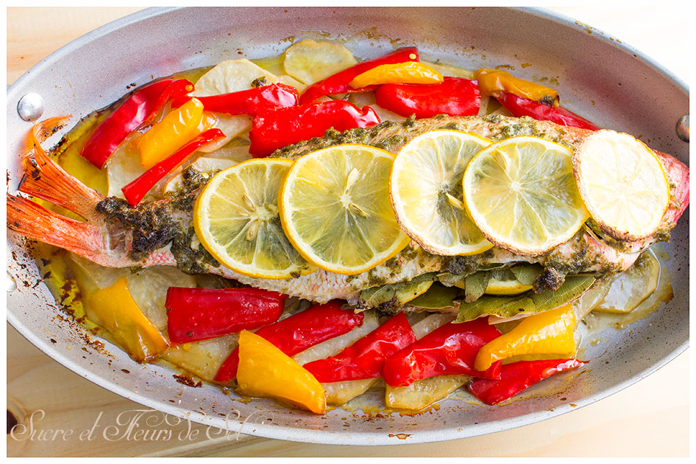 Sucre et Fleurs de Sel Dorade rose au four à la marocaine