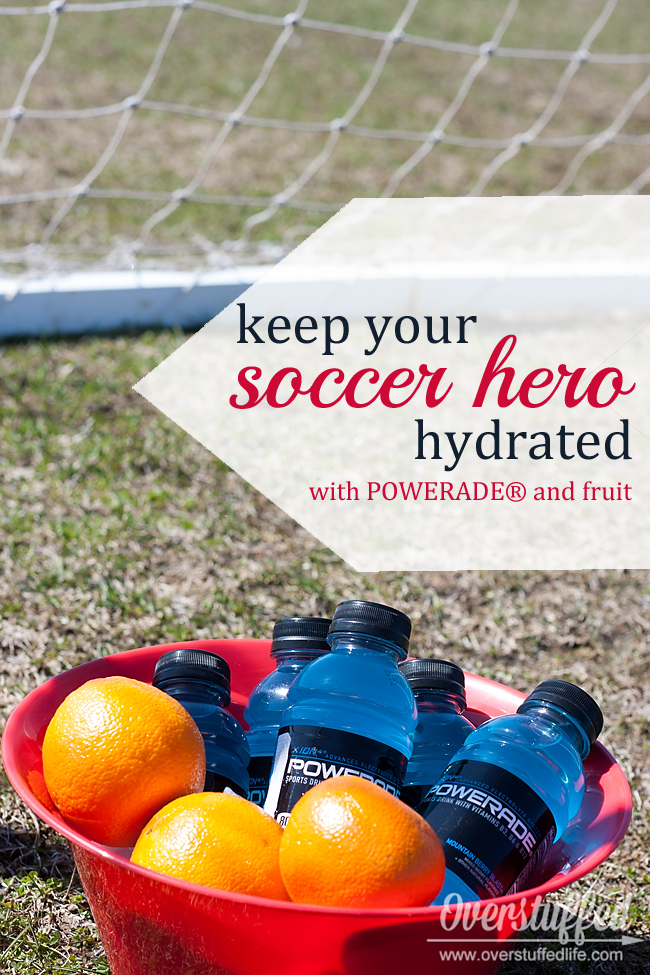 Keep Your Soccer Hero Hydrated Keep your soccer hero hydrated with foods and drinks that have been proven to replenish the electrolytes lost during play. Also, make a fun mesh soccer snack kit to hand out at soccer practices and soccer games. #overstuffedlife