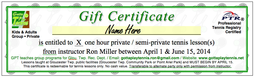 tennis gift certificate template gotta play tennis pre paid lesson gift certificates tennis gift certificate template gotta play tennis pre paid lesson gift certificates