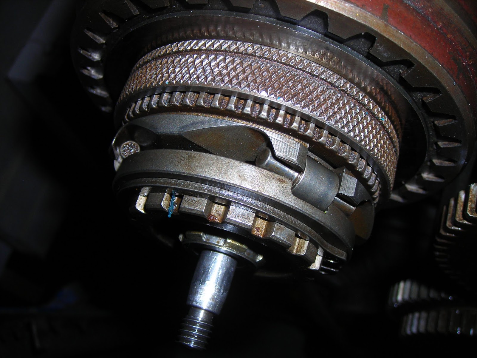 Old nails and swarf Matrix clutch on a Colchester Chipmaster lathe