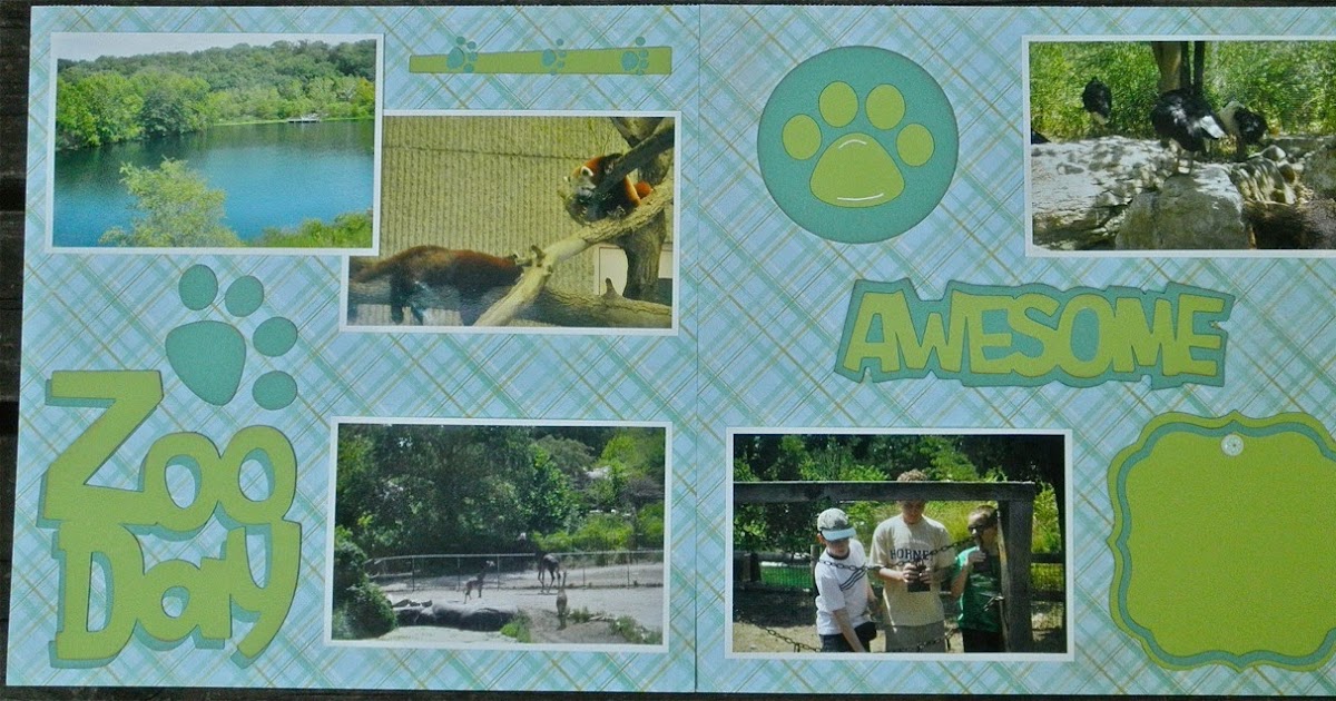Cricut Crazy Scrapper Zoo Day layout (for Exploring Cricut)