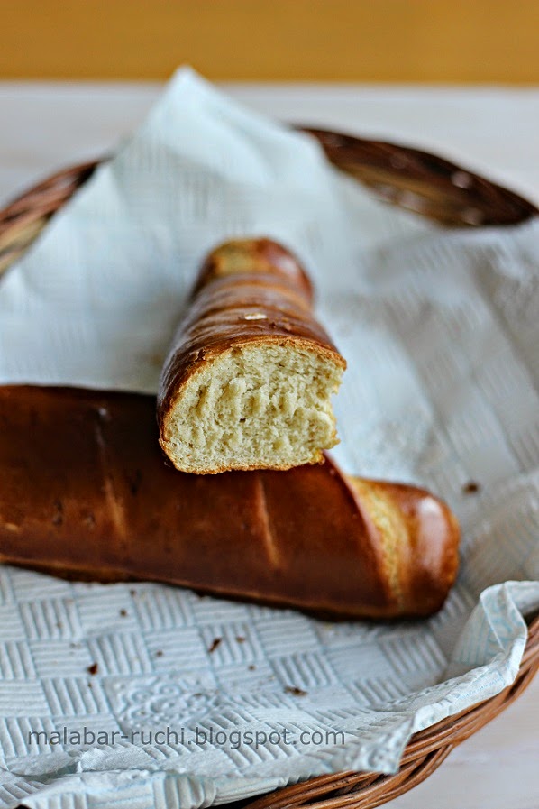 RUCHI Baguette and Garlic bread from scratch with step by step pictures