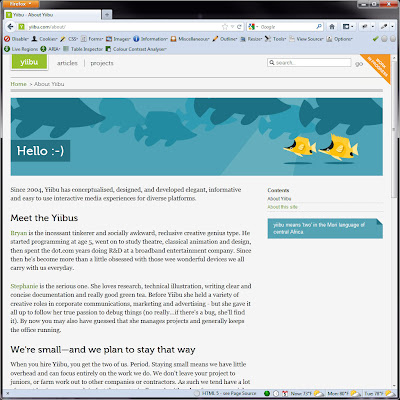 Screen shot of http://yiibu.com/about/.