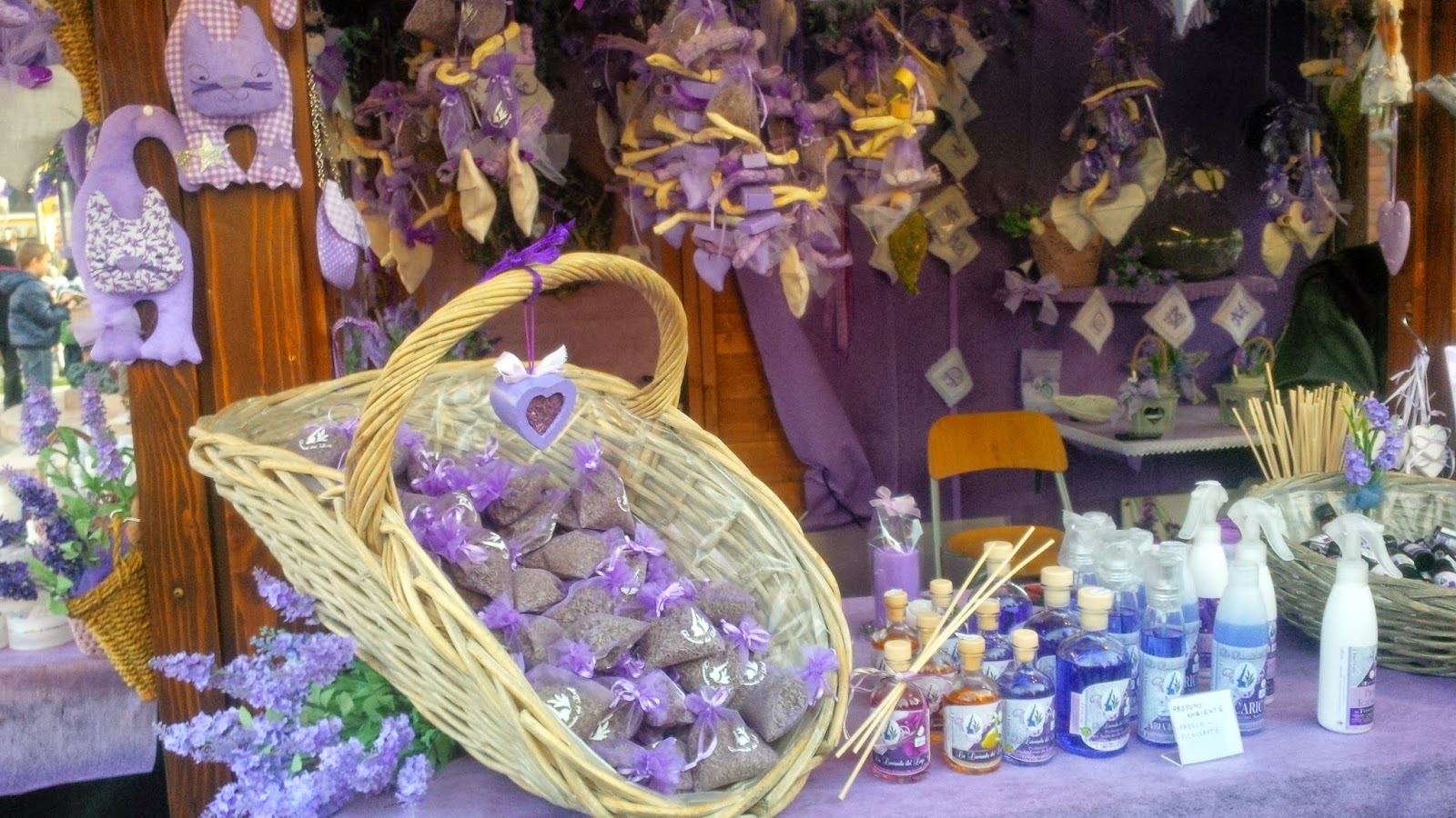 Lavender stall at the Christmas market in Asiago