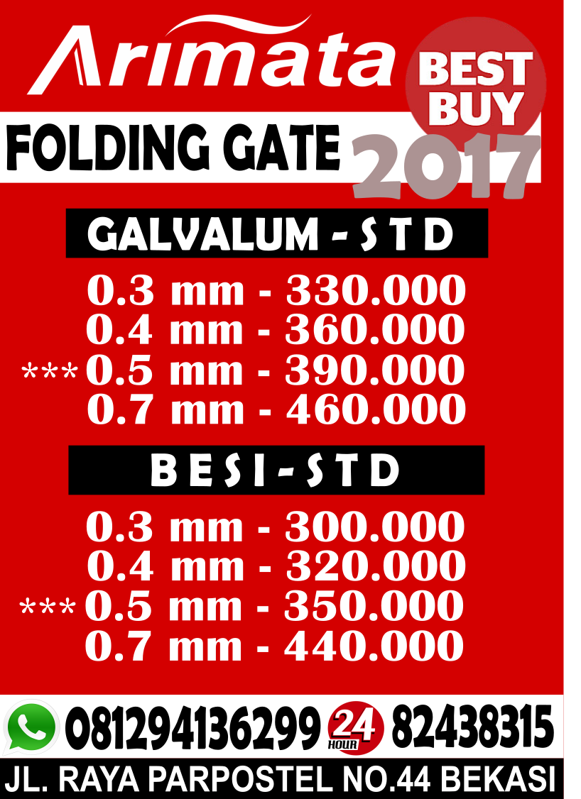 Daftar Harga Pintu Folding Gate