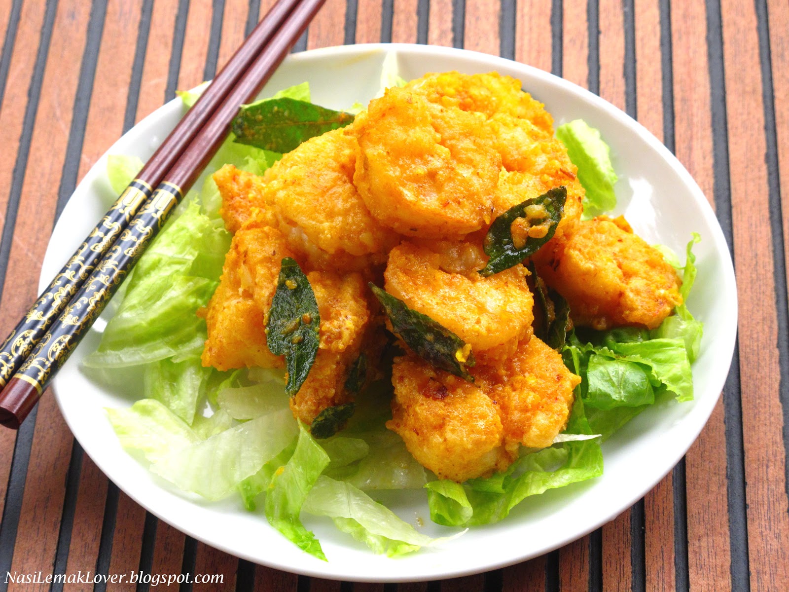Nasi Lemak Lover Deep Fried Prawns with Salted egg yolk