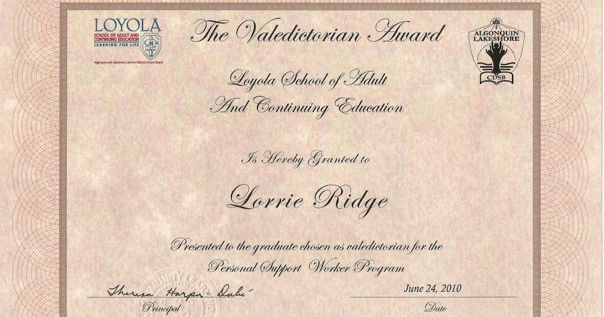 valedictorian certificate