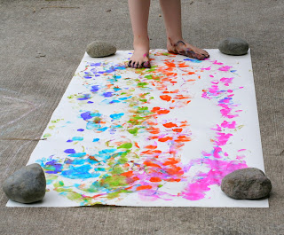 Big Art: Painting with your Feet! from Fun at Home with Kids